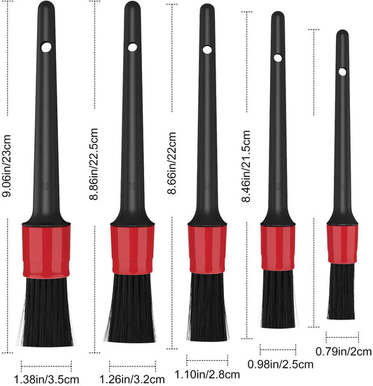 Car Detailing Brush For Cleaning Dashboard, Interior, Exterior 5 Pcs Set
